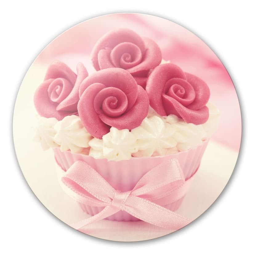 Stampa su vetro - Rose su pasticcino - tondo
