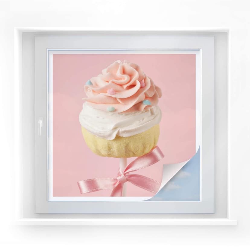 Pellicola adesiva per vetri - delizioso pasticcino cakepop (quadrato)