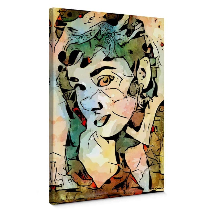 Stampa tela Zamart Omaggio a Miró - Audrey Hepburn