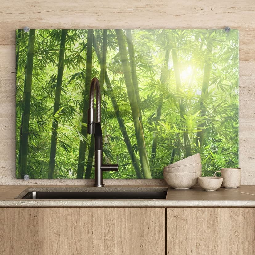 Pannello paraschizzi - Luce del sole nel bosco di bambù