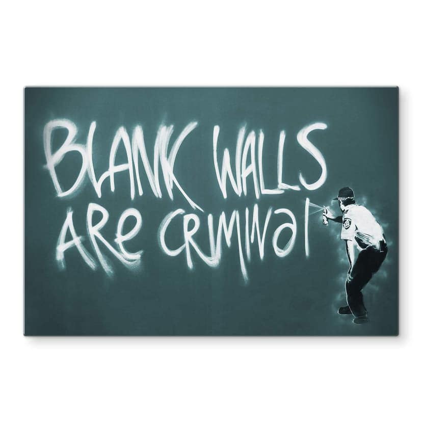Stampa su vetro Banksy - Blank walls are criminal
