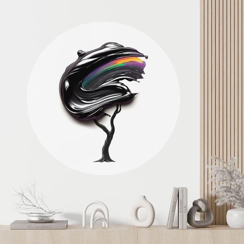Adesivo murale con corona 3D nera - Mielu - Rotondo
