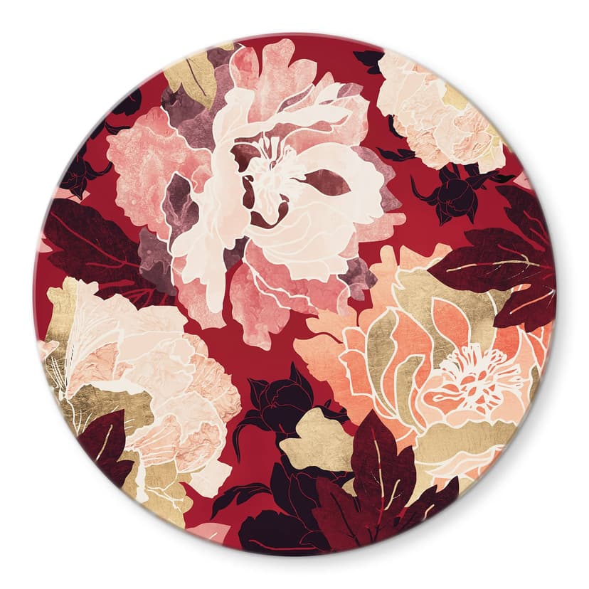 Stampa su vetro Peonie con fiori grandi - SpaceFrog Designs