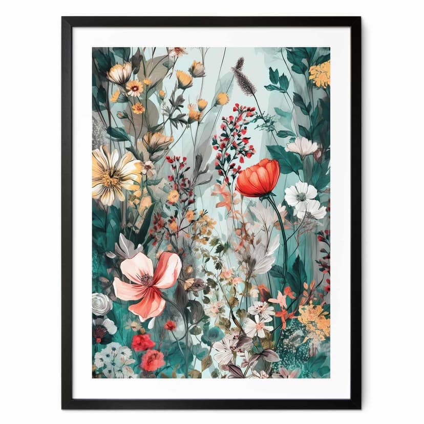Poster Prato primaverile con fiori - Jaszke