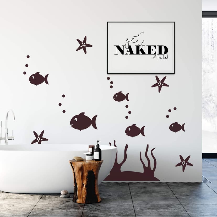 Adesivo murale - Decorazione per piastrelle - composizione "pesci"