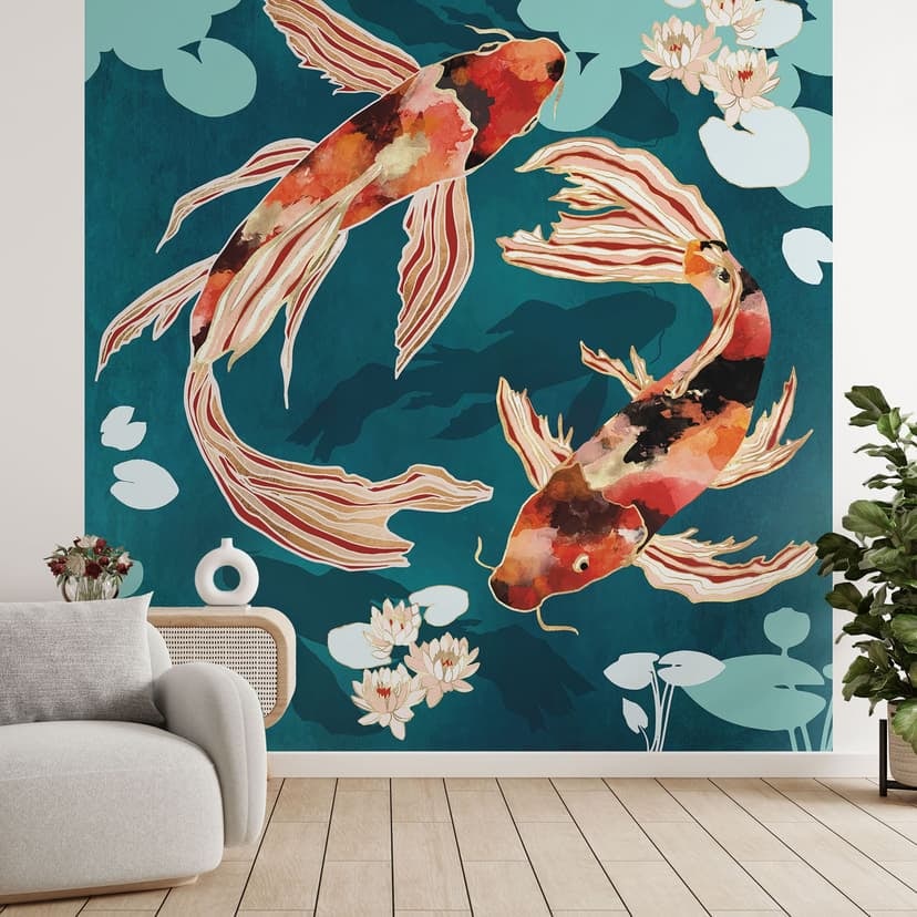 Fotomurale Due koi in uno stagno - SpaceFrog Designs