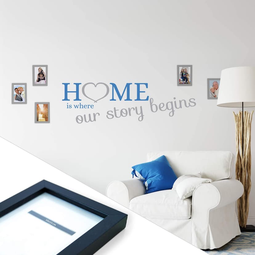 Home is... (bicolore) con 5 cornici