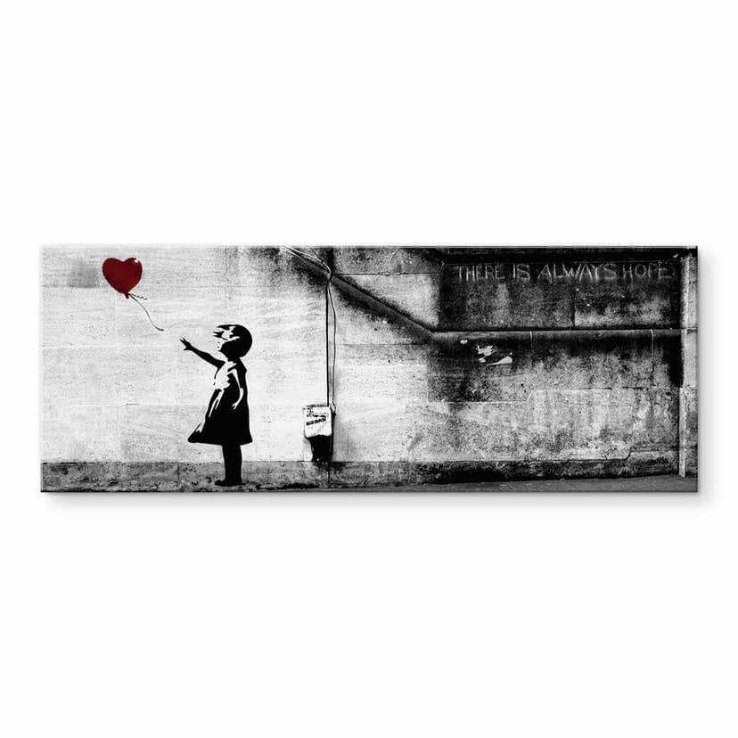 Stampa su vetro acrilico Banksy - Ragazza con palloncino - Panorama