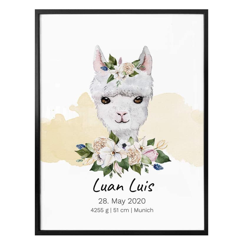 Poster Lama + Testo personalizzato