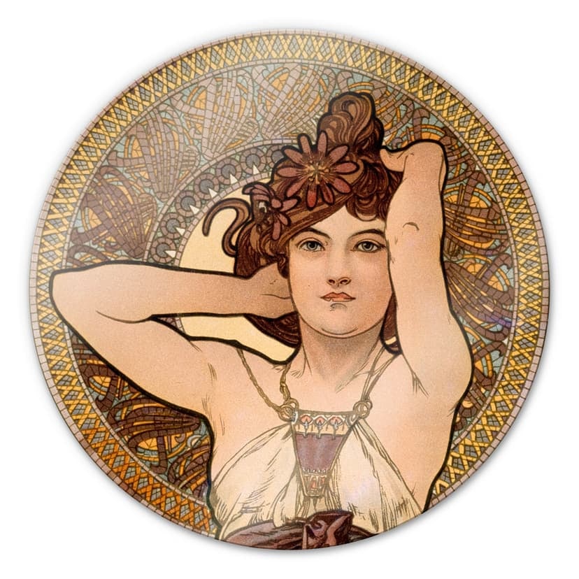 Mucha - Pietre preziose: ametista - tondo