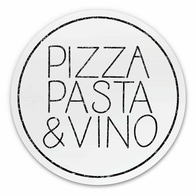Stampa su Alu-Dibond Pizza Pasta & Vino weiß - tondo
