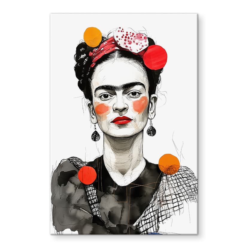 Stampa su vetro acrilico Frida Kahlo ritratto pop art - Jaszke