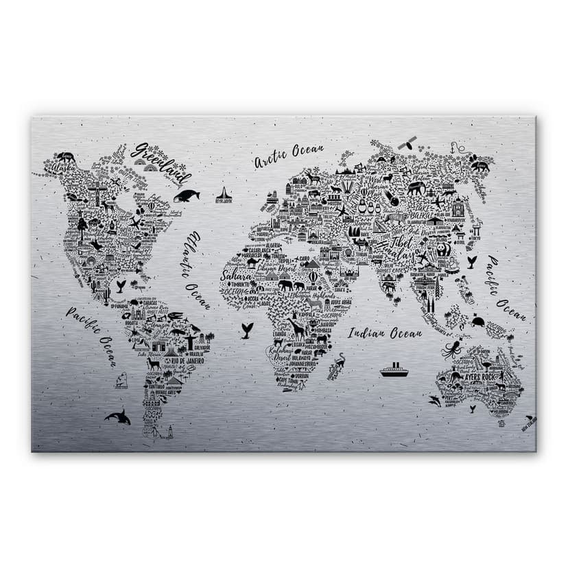 Mappamondo in Alu-dibond - Around the World