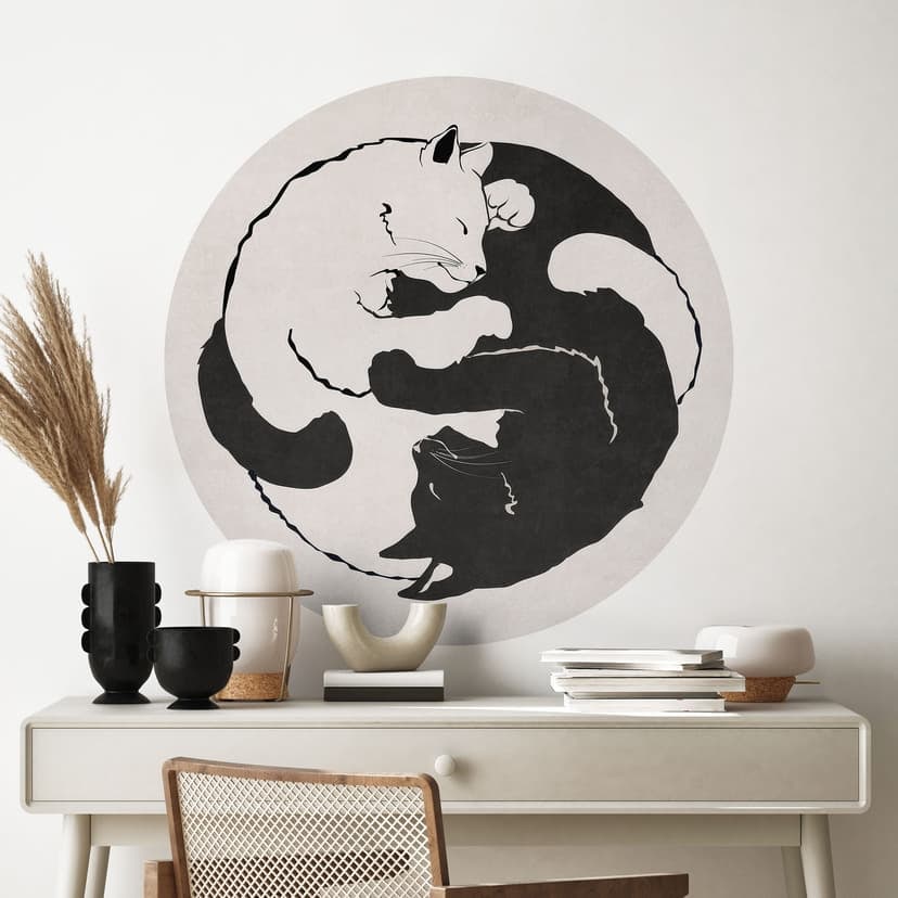 Adesivo murale Gatti Ying & Yang - Tunaboylu
