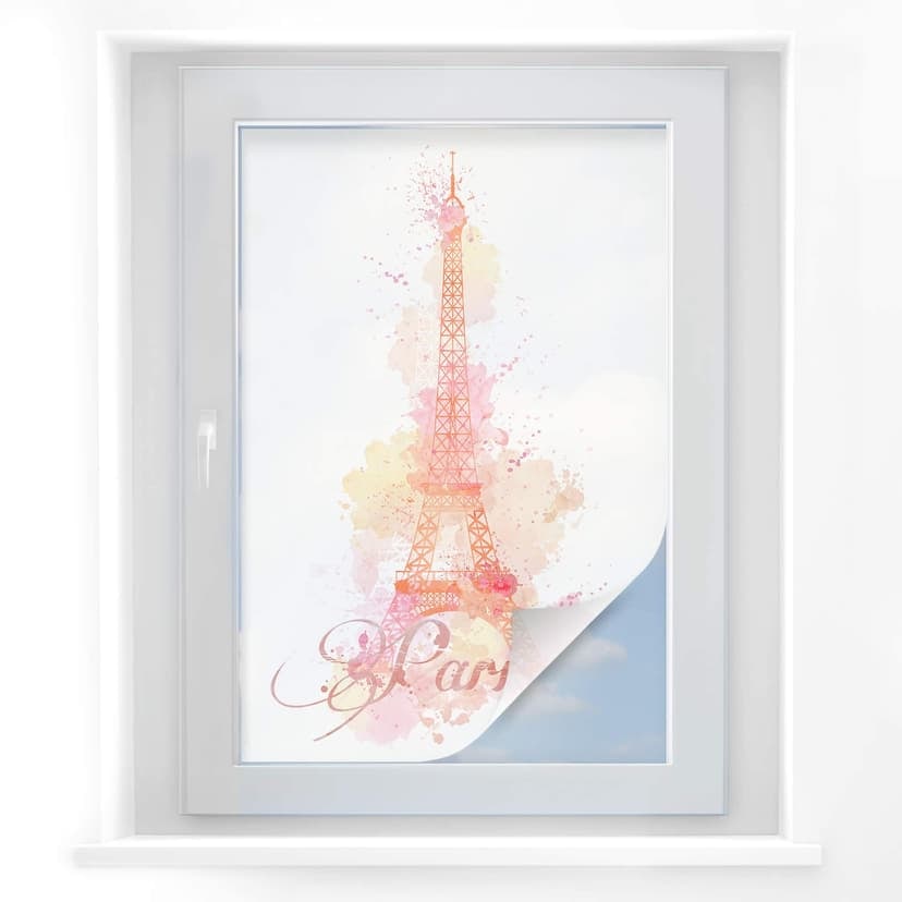 Pellicola adesiva per vetri - acquarello "la torre Eiffel"