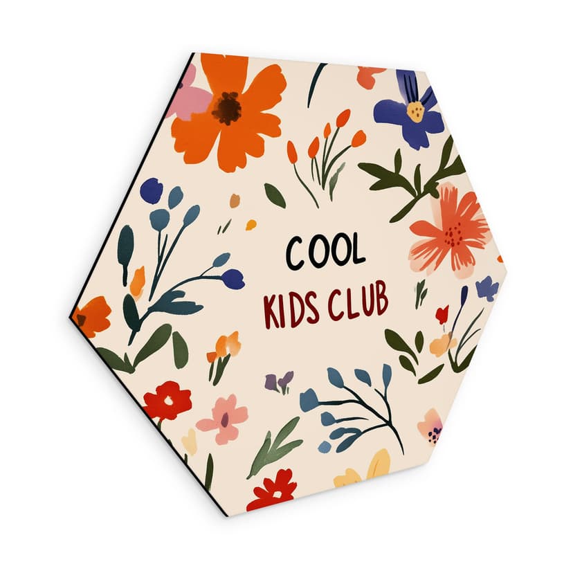 Stampe esagonali per pareti Cool Kids Club Fiori colorati - Treechild - Alu-Dibond