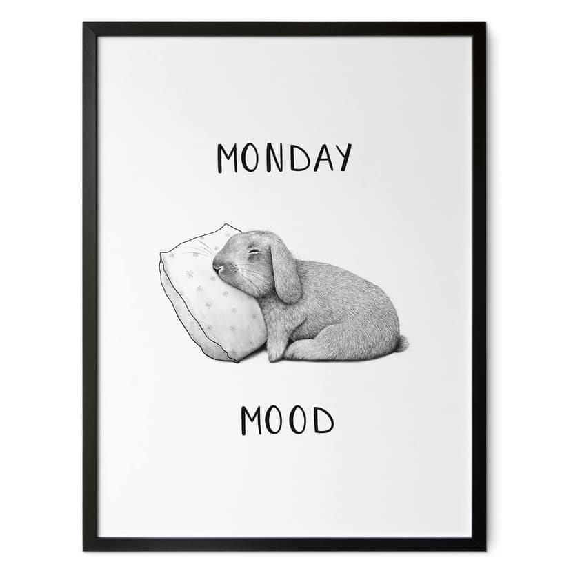 Poster Monday mood - La lepre del lunedì mattina - Korenkova