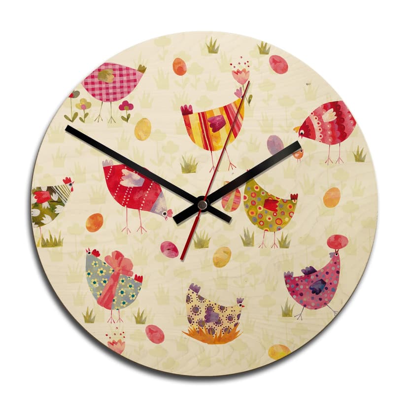 Orologio in legno Blanz - Galline