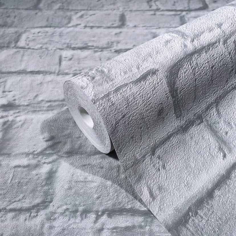 Carta da parati in tessuto non tessuto con effetto pietra 3D effetto pietra grigia