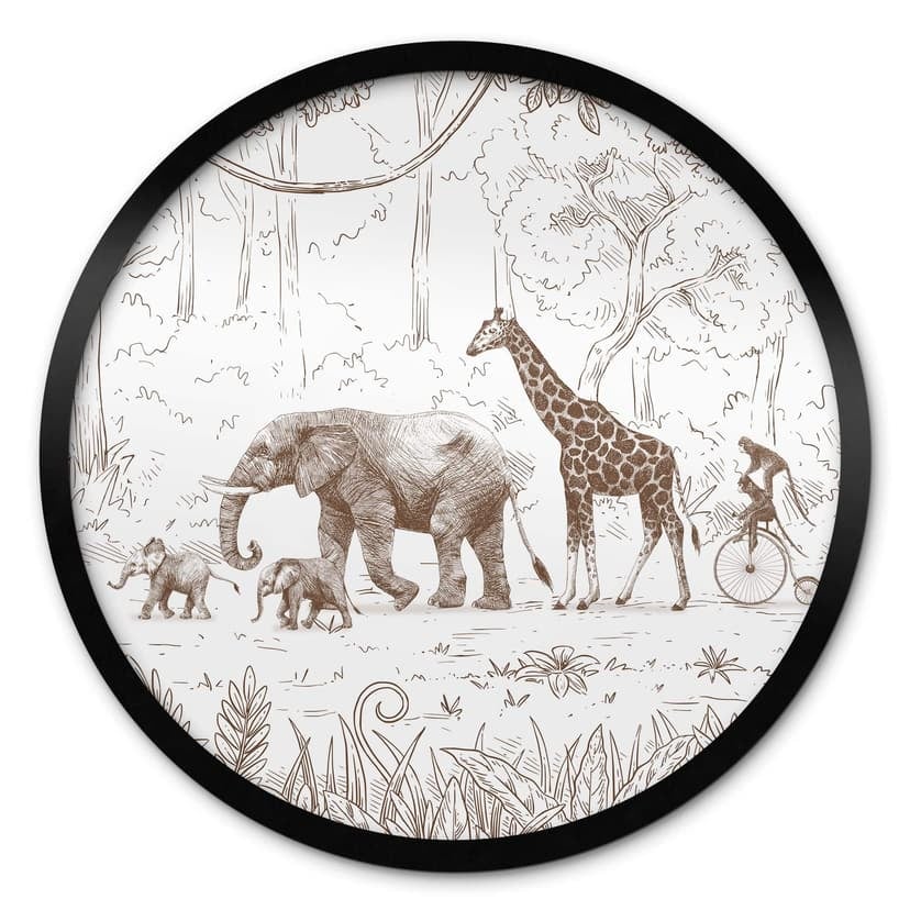 Poster Parata nella giungla con animali - Kikki Belle