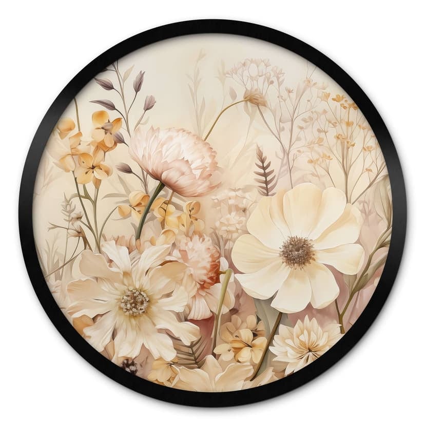 Poster Vintage Fiori nel prato - Lola Peacock - Rotondo