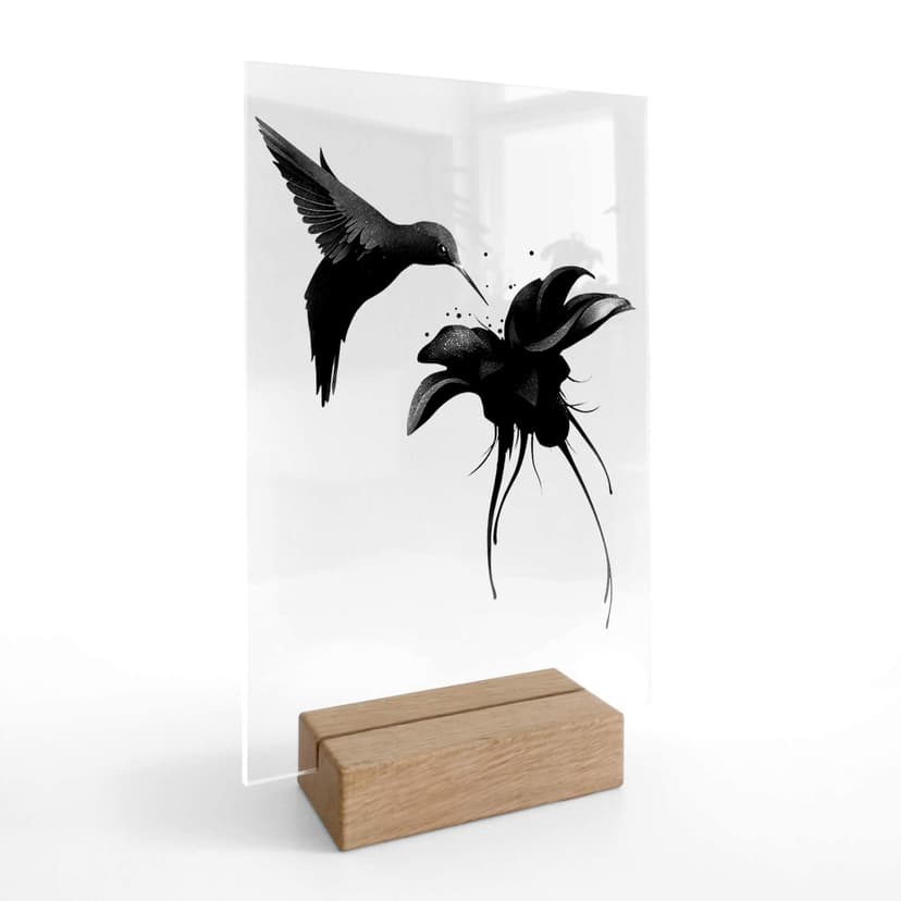 Decoro acrilico + supporto Ireland - Colibrì