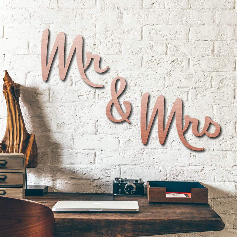 Scritta Alu-Dibond ramato – Mr & Mrs