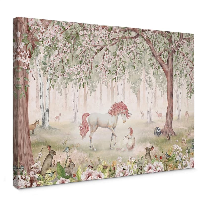 Stampa su tela Bosco fatato con unicorni - Kikki Belle