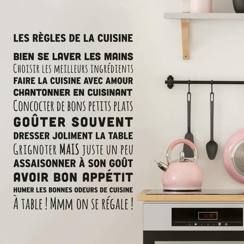 Adesivo murale Les Règles de la cuisine