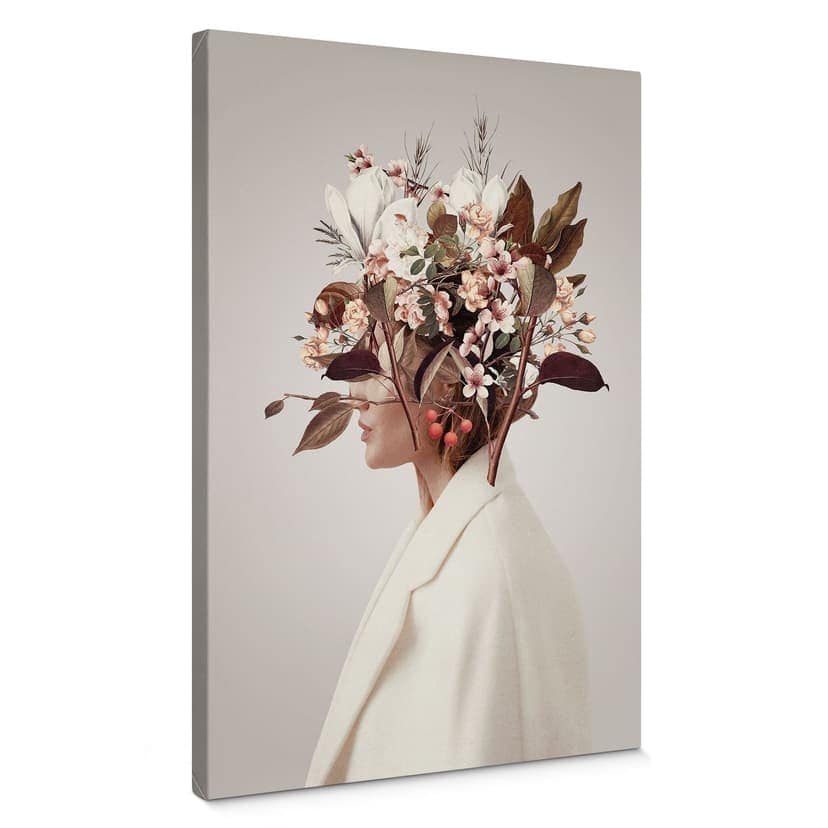 Stampa su tela Moth - Beautiful Flower Lady