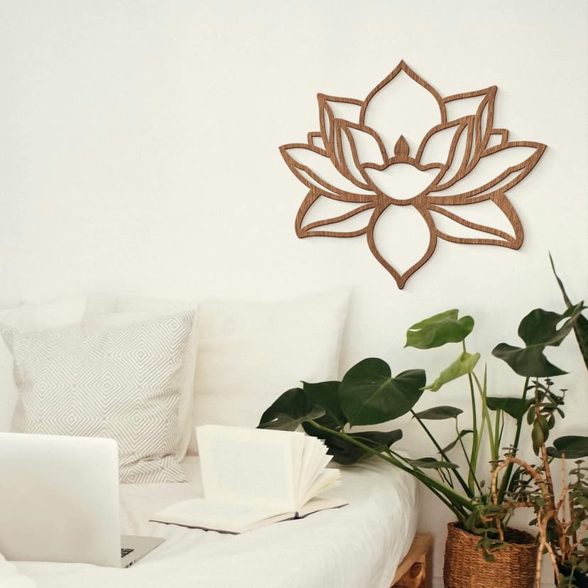Decoro in legno - Fiore di loto