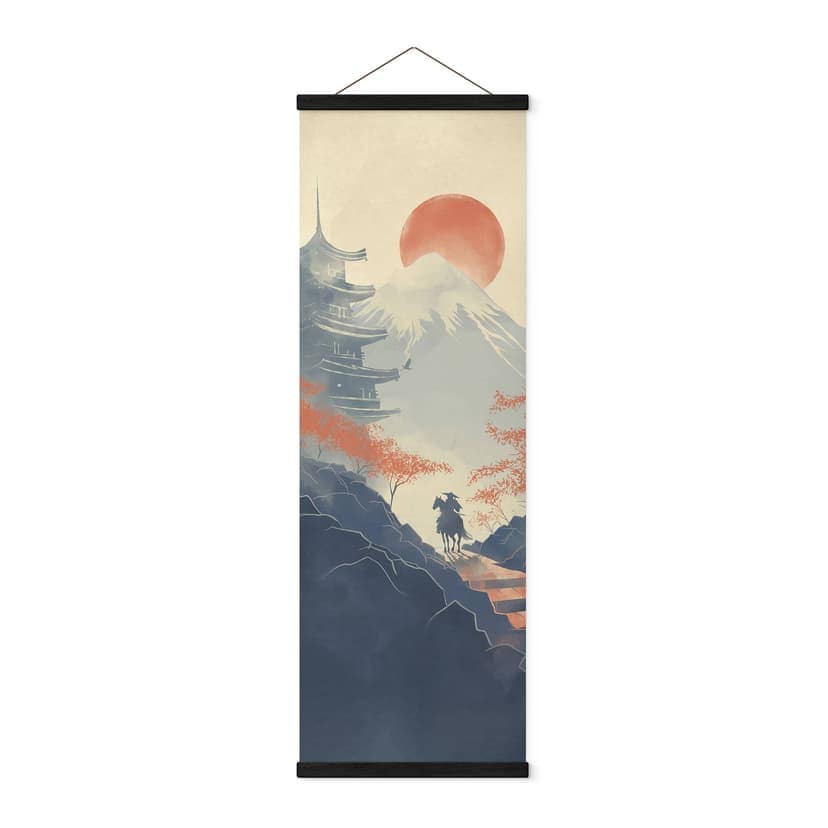 Quadro in tessuto Alba sulla Pagoda - Roze | Vintage Art Japan - Panorama