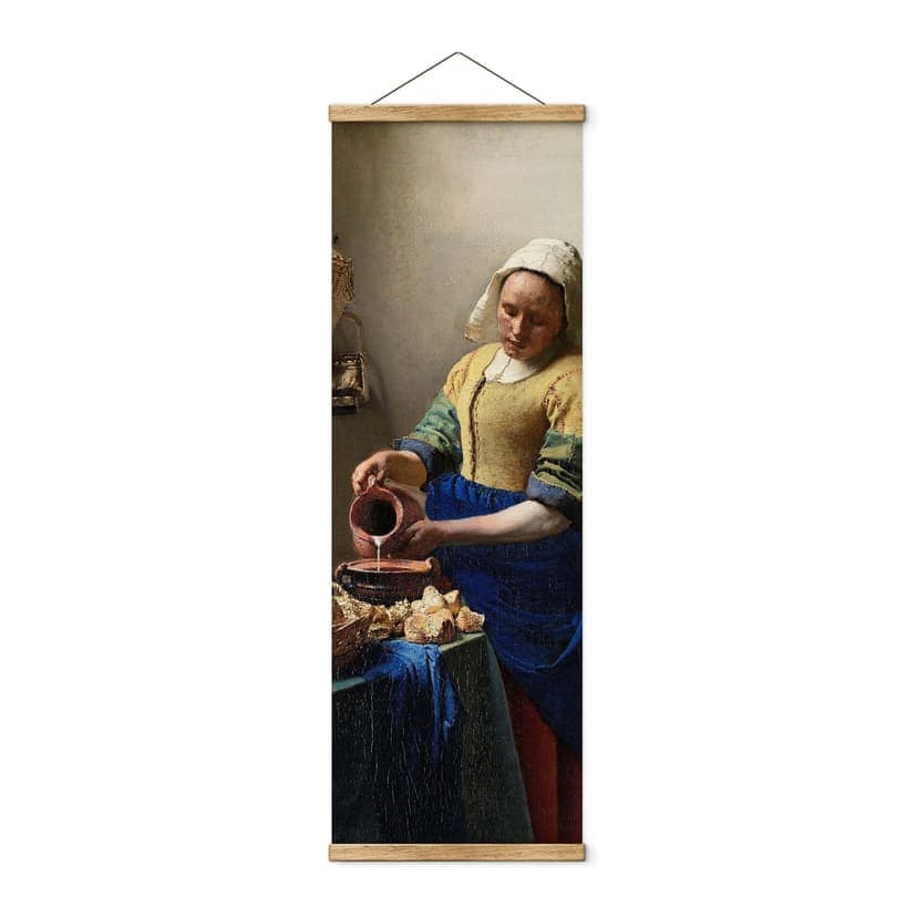 Stampe su tessuto Vermeer - La ragazza con la lattiera - Panorama