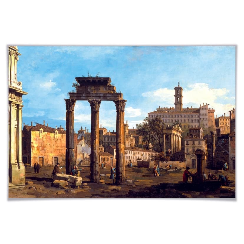 Poster Canaletto - Il foro con il tempio di Castore e Polluce