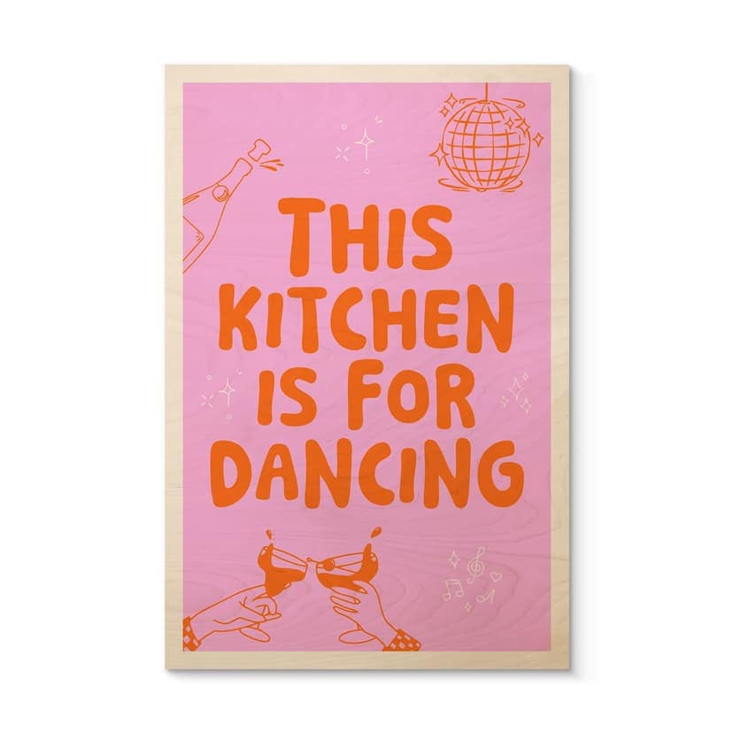 Stampa su legno Questa cucina è per ballare - Ohkimiko