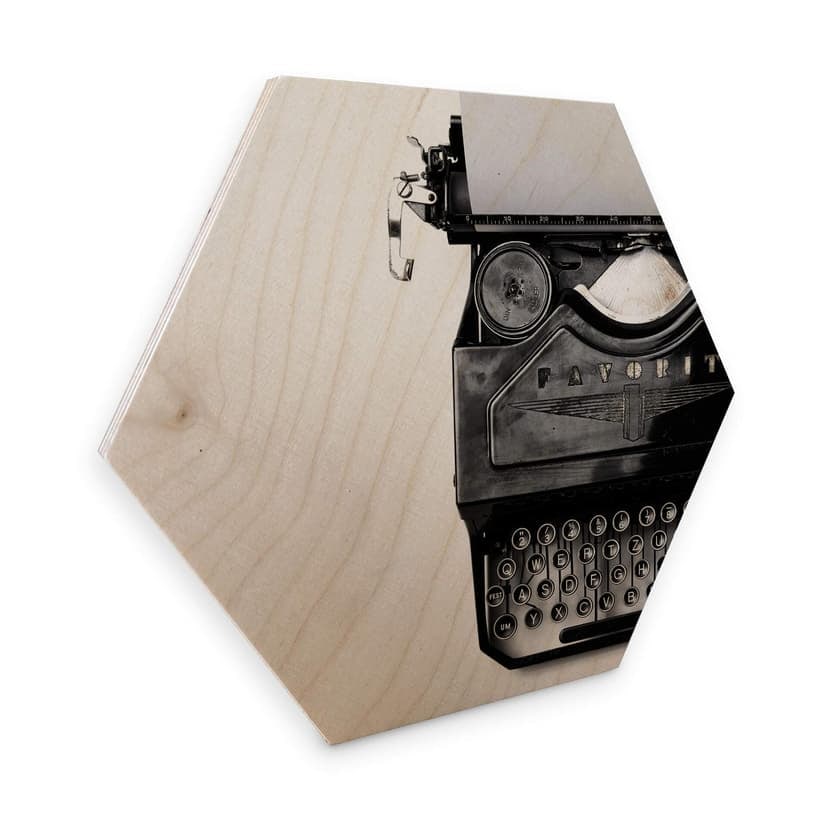 Esagoni in legno – Macchina da scrivere