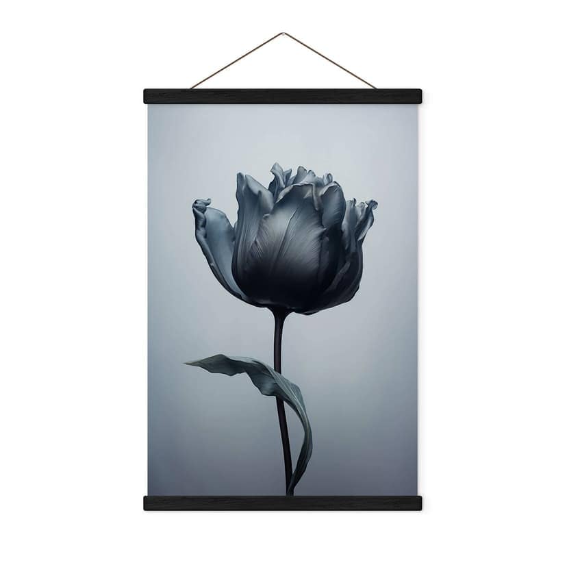 Poster tessile Tulipano vellutato in nero - Paksoylu