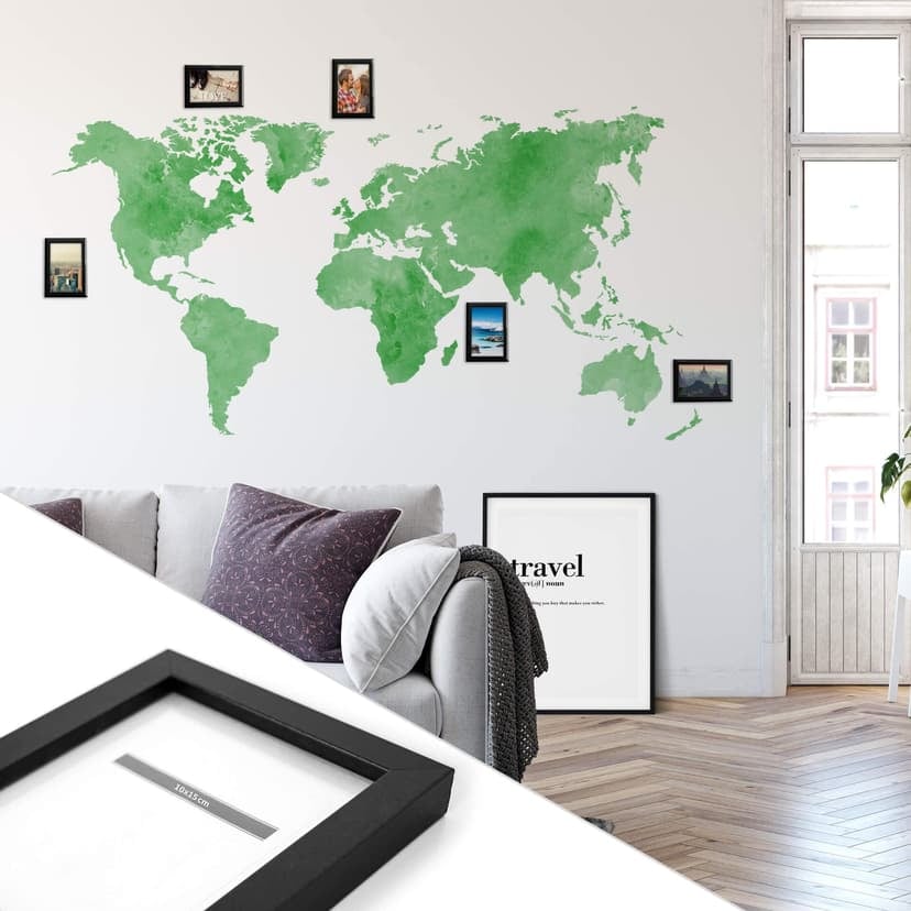 Adesivo Murale Mappamondo – verde con cornici