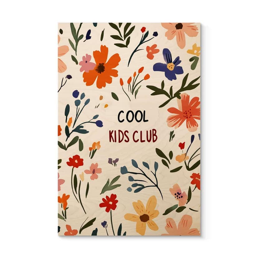 Stampa su legno Cool Kids Club Fiori colorati - Treechild