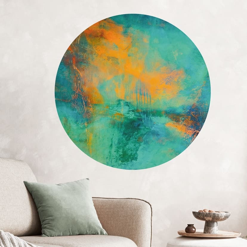 Adesivo murale turchese aurora boreale - Schmucker - Rotondo