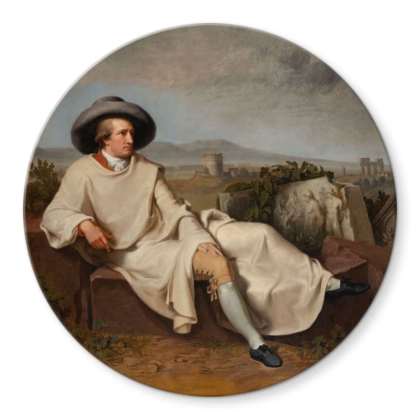 Stampa su vetro Tischbein - Goethe nella Campagna romana - Rotonda