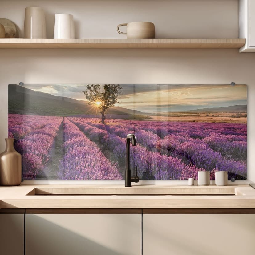 Pannello paraschizzi - Fiori di lavanda in Provenza - panoramica
