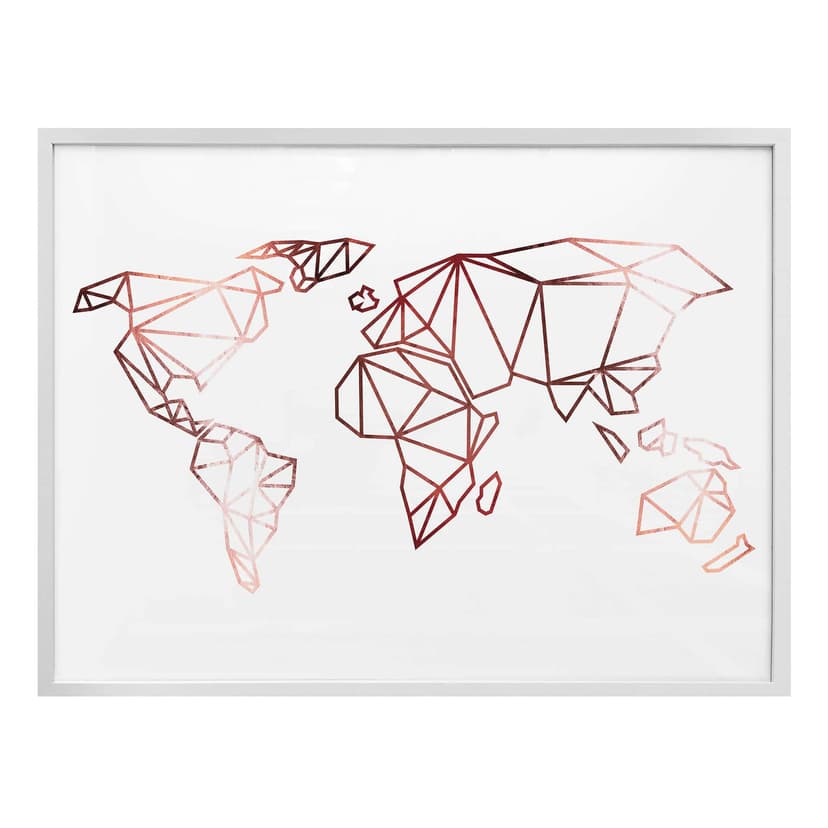 Poster effetto ramato - Mappamondo