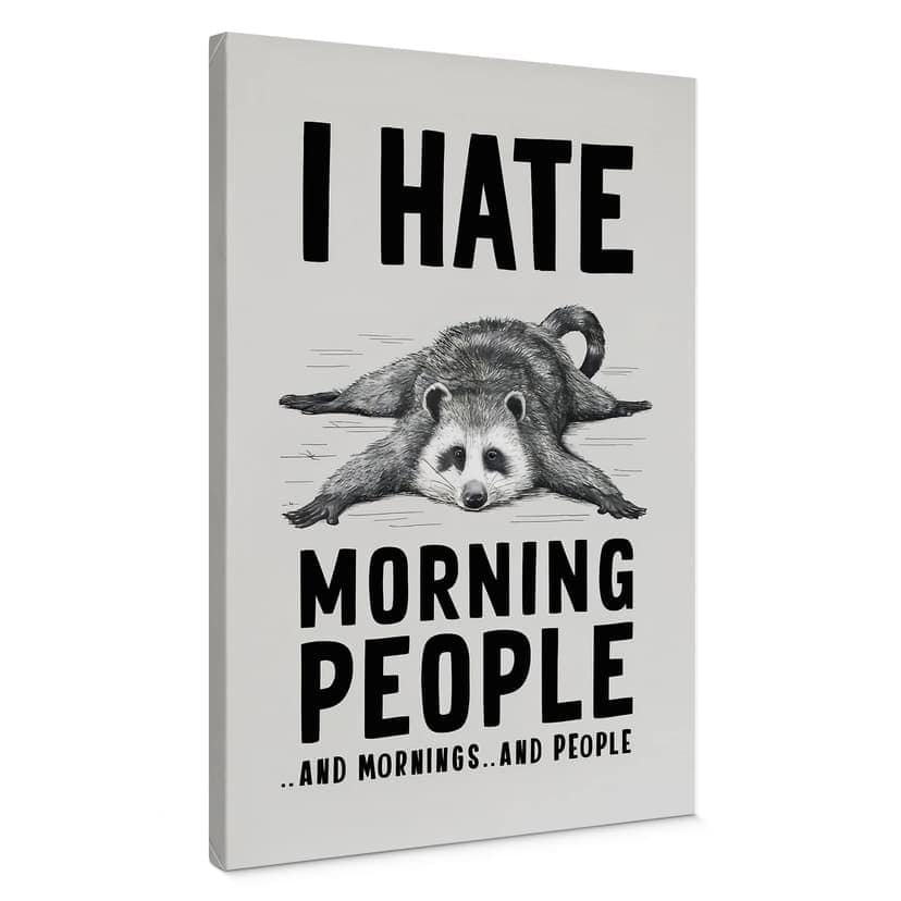 Stampa su tela I hate morning people - Magnusson