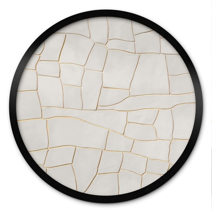 Poster Modello astratto screziato in beige - Alma - Rotondo