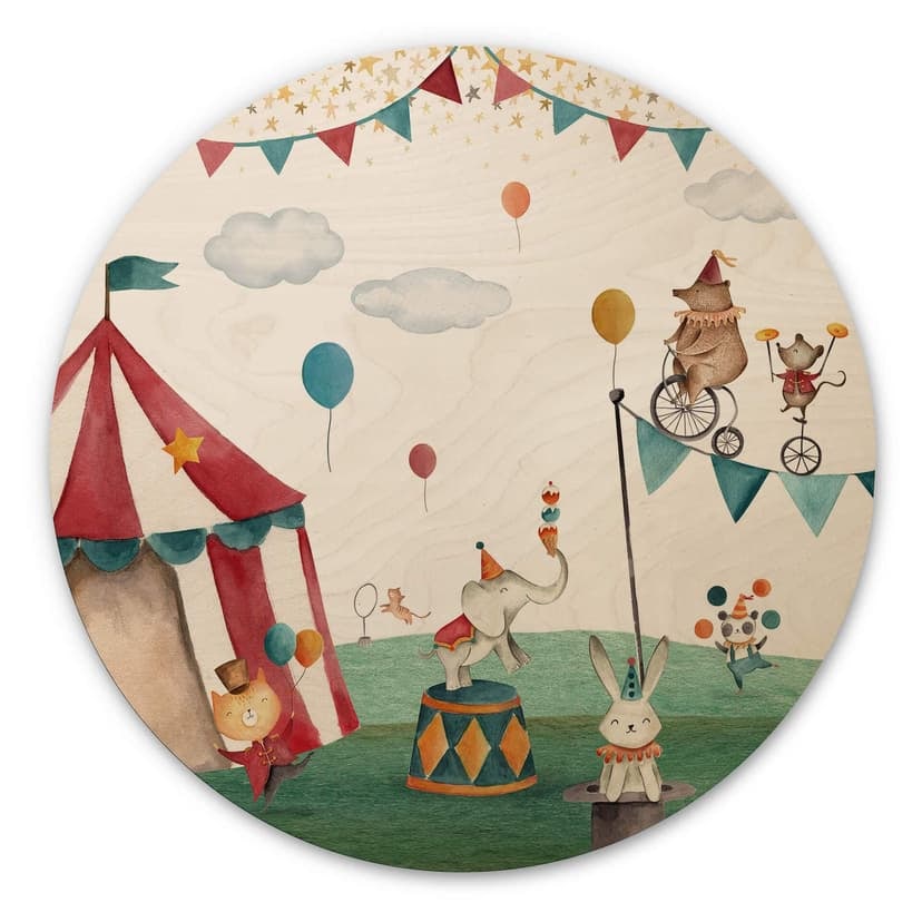 Stampa su legno Oliver Robins - Crazy Circus - Rotondo