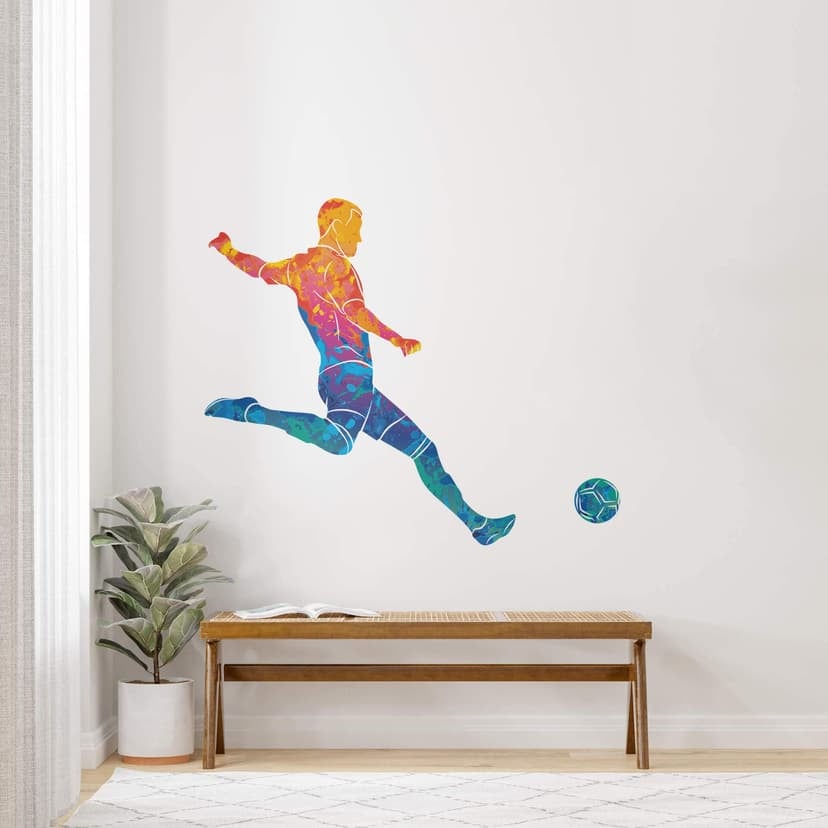 Adesivo murale Calciatore con sfumatura di colore