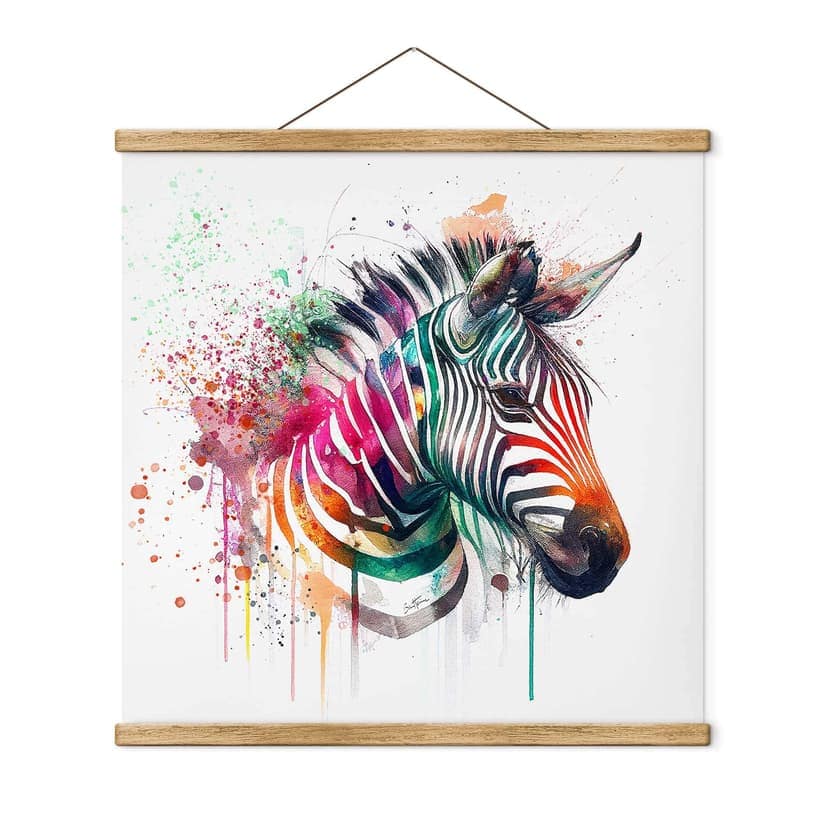 Poster tessile Heine - Rainbow Zebra