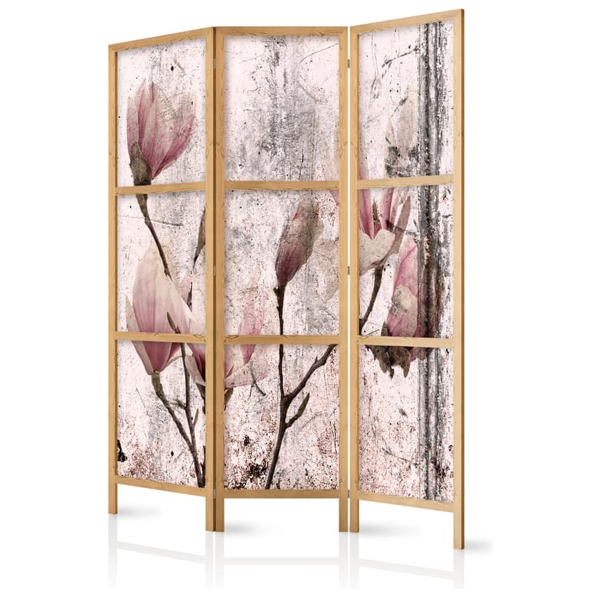 Parete divisoria giapponese pieghevole - Magnolie vintage, 3 pezzi