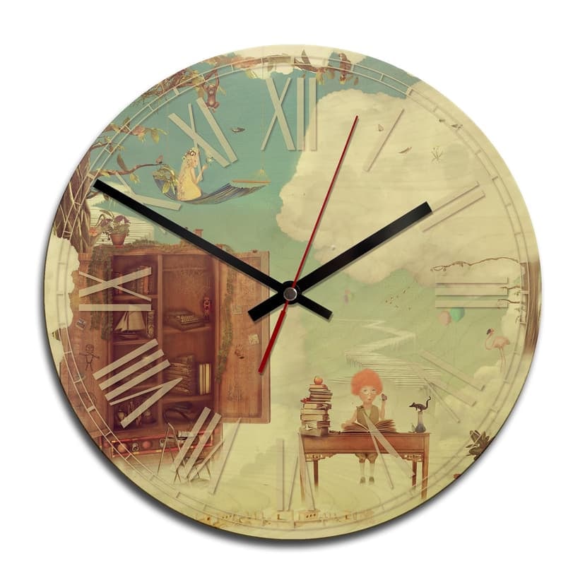 Orologio in legno - Tra le nuvole